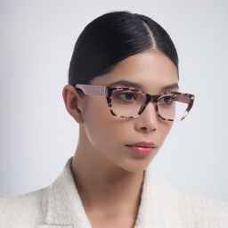 PRADA Irregular Eyeglasses in Orchid Tortoise – Product Photo 6