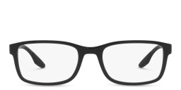 Wide Rectangle Eyeglasses من برادا لينيا روسا بلون أسود - صورة المنتج 1