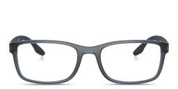 Wide Rectangle Eyeglasses من برادا لينيا روسا بلون أزرق - صورة المنتج 1