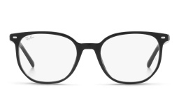 Shop Ray-Ban Elliot Optics Unisex Irregular Eyeglasses in Shiny Black online.