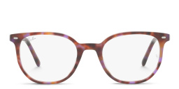 Shop Ray-Ban Elliot Optics Unisex Irregular Eyeglasses in Brown & Violet Havana online.