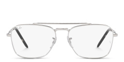 Shop Ray-Ban New Caravan Unisex Wide Square Eyeglasses in Silver online.