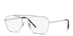 Shop Ray-Ban New Caravan Unisex Wide Square Eyeglasses in Silver online.
