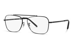 Shop Ray-Ban New Caravan Unisex Wide Square Eyeglasses in Black online.
