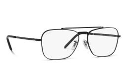Shop Ray-Ban New Caravan Unisex Wide Square Eyeglasses in Black online.