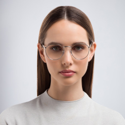 Shop Ray-Ban New Round Unisex Eyeglasses in Silver online.