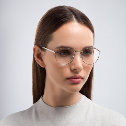 Shop Ray-Ban New Round Unisex Eyeglasses in Silver online.