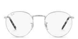 تسوق نظارات طبية دائرية جديدة للجنسين راي بان بلون فضي أونلاين.