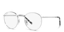 Shop Ray-Ban New Round Unisex Eyeglasses in Silver online.