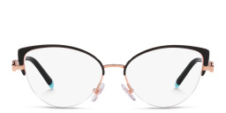 Shop TIFFANY Half-Rim Cat-Eye Eyeglasses in Black On Rubedo online.