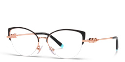 Shop TIFFANY Half-Rim Cat-Eye Eyeglasses in Black On Rubedo online.