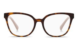VALENTINO V Logo Square Eyeglasses in Havana – Product Photo 1