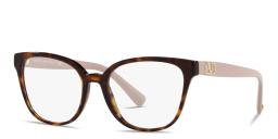 VALENTINO V Logo Square Eyeglasses in Havana – Product Photo 2