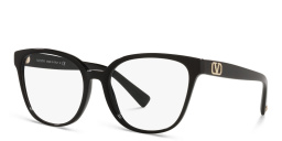 VALENTINO V Logo Square Eyeglasses in Black – Product Photo 2