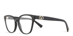 VALENTINO V Logo Square Eyeglasses in Black – Product Photo 4