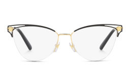 VERSACE Medusa Half-Rim Cat-Eye Eyeglasses in Gold – Product Photo 1