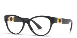 VERSACE Medusa Round Eyeglasses in Black – Product Photo 2