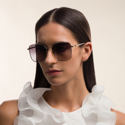 Shop GUCCI Square Sunglasses in Gold online.