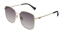 Shop GUCCI Square Sunglasses in Gold online.