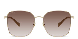 Shop GUCCI Square Sunglasses in Gold online.