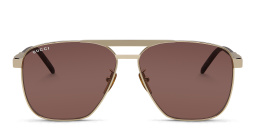 Shop GUCCI Aviator Sunglasses in Gold online.