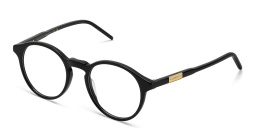 Shop GUCCI Round Eyeglasses in Black online.