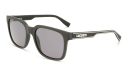 Shop Lacoste Rectangle Sunglasses in Black online.