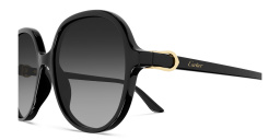 Shop Cartier Signature C de Cartier Panthos Sunglasses in Black online.