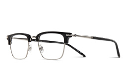 Shop MONTBLANC Snowcap Square Eyeglasses in Black online.
