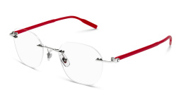 Shop MONTBLANC Snowcap Square Eyeglasses in Red online.