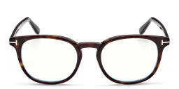 Shop TOM FORD Round Eyeglasses in Dark Havana online.