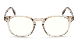 Shop TOM FORD Round Eyeglasses in Beige online.