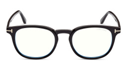 Shop TOM FORD Round Eyeglasses in Black online.