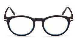 Shop TOM FORD Round Eyeglasses in Black online.