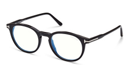 Shop TOM FORD Round Eyeglasses in Black online.