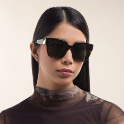 VALENTINO Stud Square Sunglasses in Havana – Product Photo 5