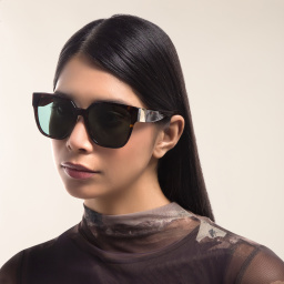 VALENTINO Stud Square Sunglasses in Havana – Product Photo 6