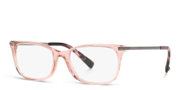 VALENTINO Stud Rectangle Eyeglasses in Transparent Pink – Product Photo 2