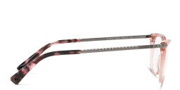 VALENTINO Stud Rectangle Eyeglasses in Transparent Pink – Product Photo 3