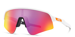 Shop Oakley Sutro Lite Sweep Half-Rim Rectangle Sunglasses in White online.