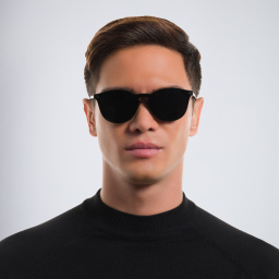 نظارة طبية بإطار دائري من جورجو أرماني بلون أسود - صورة المنتج 8