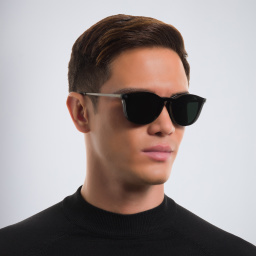 نظارة طبية بإطار دائري من جورجو أرماني بلون أسود - صورة المنتج 9