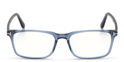 TOM FORD Rectangle Eyeglasses in Shiny Blue – Product Photo 1