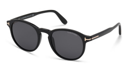 TOM FORD Round Sunglasses in Shiny Black – Product Photo 2