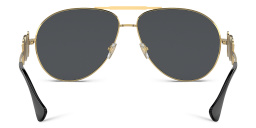VERSACE Unisex Wide Aviator Sunglasses in Gold – Product Photo 4