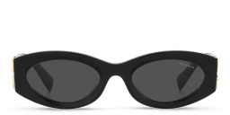 MIU MIU Oval Sunglasses in Black – Product Photo 1