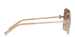 TIFFANY Oversized Irregular Sunglasses in Pale Gold – Product Photo 3