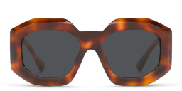 Shop VERSACE Irregular Sunglasses in Havana online.