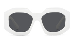 Shop VERSACE Irregular Sunglasses in White online.