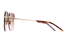 SAINT LAURENT Half-Rim Square Sunglasses in Gold – Product Photo 3
